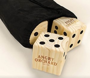angry orchard giant wood dice in carrying case