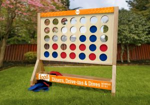 Giant connect four branded game