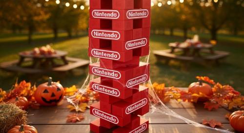 nintendo painted topple tower